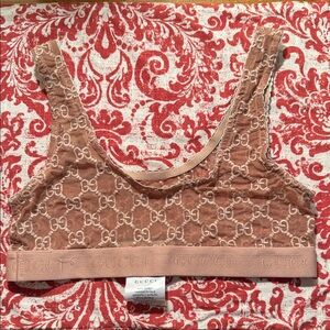 Gucci Women's Pink/Mauve Logo Bralette. Sz Medium. New condition. Beautiful!